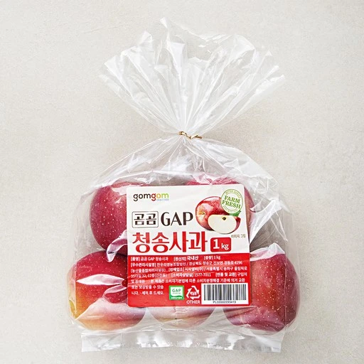 [ㅋㅍ]곰곰 GAP 청송사과, 1kg(소과, 4~..., 1봉( 7,850원, 22% 할인)