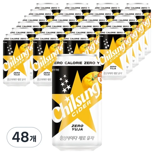 [ㅋㅍ]칠성사이다 제로 유자, 48개, 355ml( 26,350원, 17% 할인)