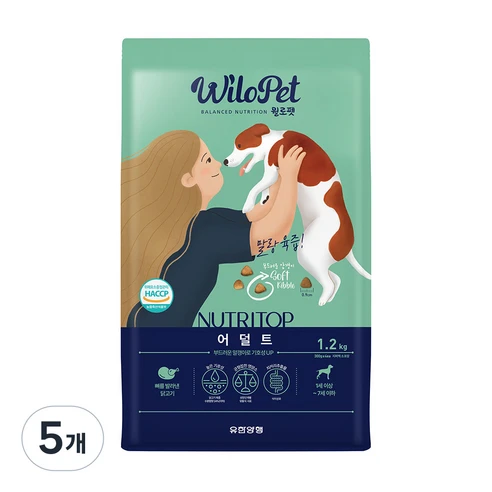 [ㅋㅍ]윌로펫 전연령 강아지 뉴트리탑 소프트 기능성 사료, 닭, 1.2kg, 5개( 39,750원, 27% 할인)