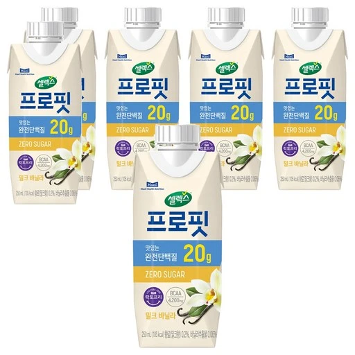 [ㅋㅍ]셀렉스 프로핏 완전단백질 밀크바닐라, 250ml, 6개( 7,270원, 35% 할인)