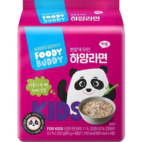 [ㅋㅍ]푸디버디 하양라면, 80g, 4개, 80g × 4개( 4,580원, 50% 할인)