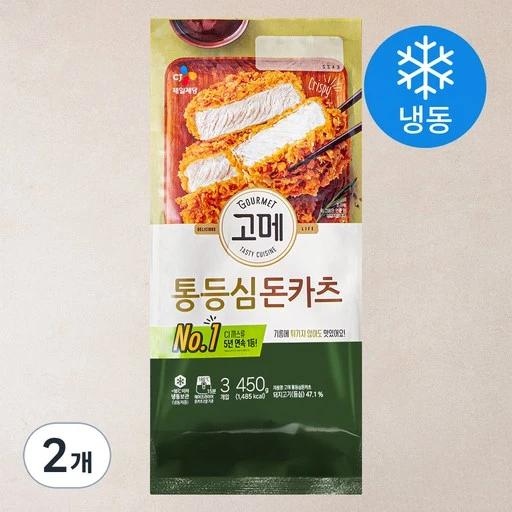 [ㅋㅍ]고메 통등심 돈카츠 (냉동), 450g, 2개( 10,980원, 41% 할인)