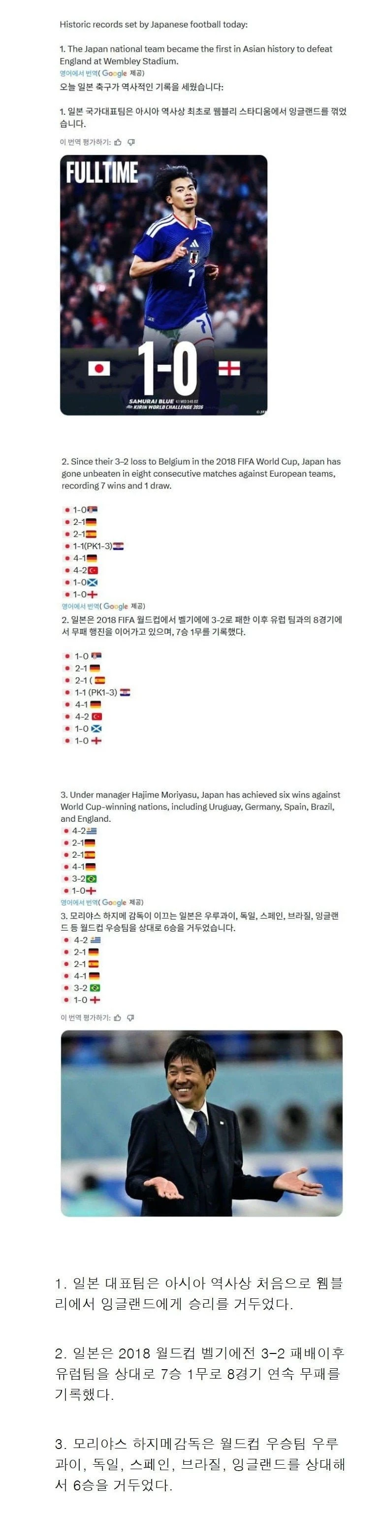 일본 축구가 세운 대기록 jpg