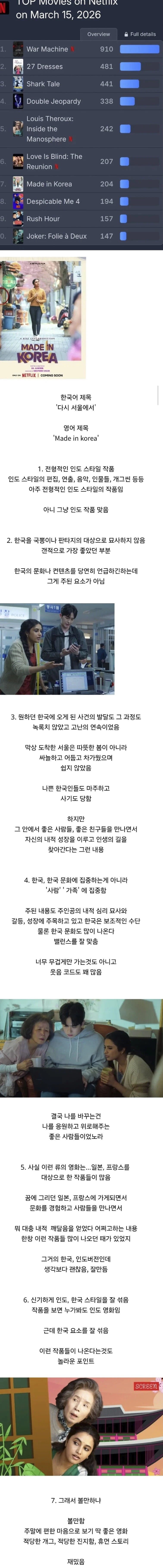 한국이 배경이 된 넷플릭스 인도영화