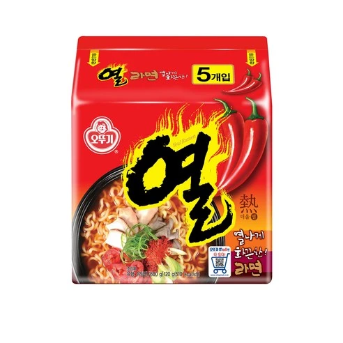 [ㅋㅍ]오뚜기 열라면 120g, 5개, 5개( 3,550원, 33% 할인)