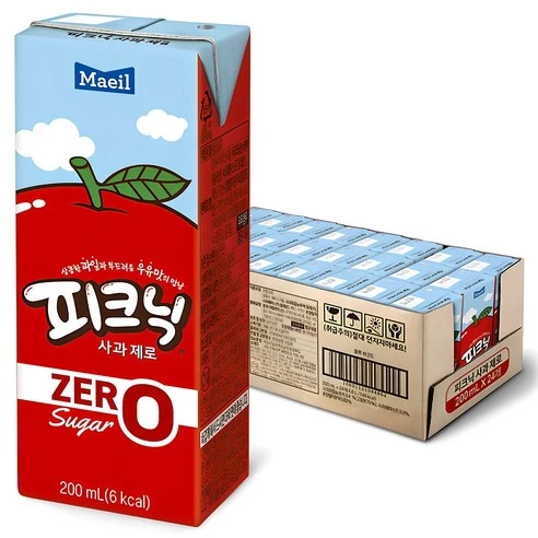 [ㅋㅍ]피크닉 제로 사과, 200ml, 24개, 200ml × 24개( 8,900원, 10% 할인)