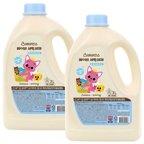 [ㅋㅍ]베비언스 유아 세탁세제 베이비파우더향, 3L, 2개, 3L × 2개( 15,060원, 15% 할인)
