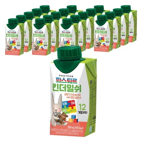 [ㅋㅍ]파스퇴르 킨더밀쉬, 200ml, 20개( 20,070원, 19% 할인)