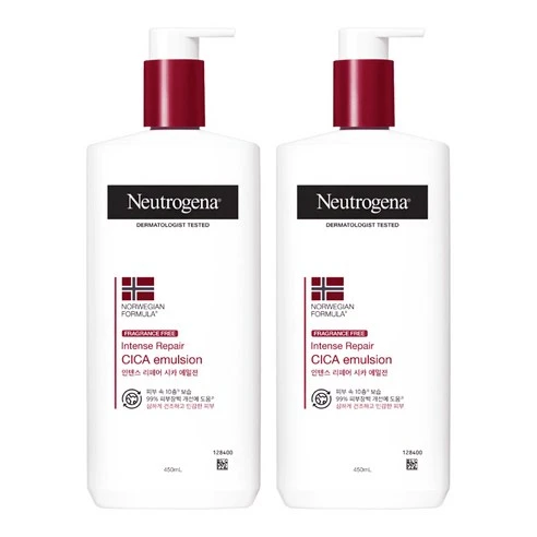 [ㅋㅍ]뉴트로지나 인텐스 리페어 시카 에멀젼 바디로션, 450ml, 2개, 450ml × 2개( 23,920원, 19% 할인)
