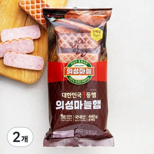[ㅋㅍ]롯데햄 의성마늘햄, 440g, 2개( 11,330원, 19% 할인)