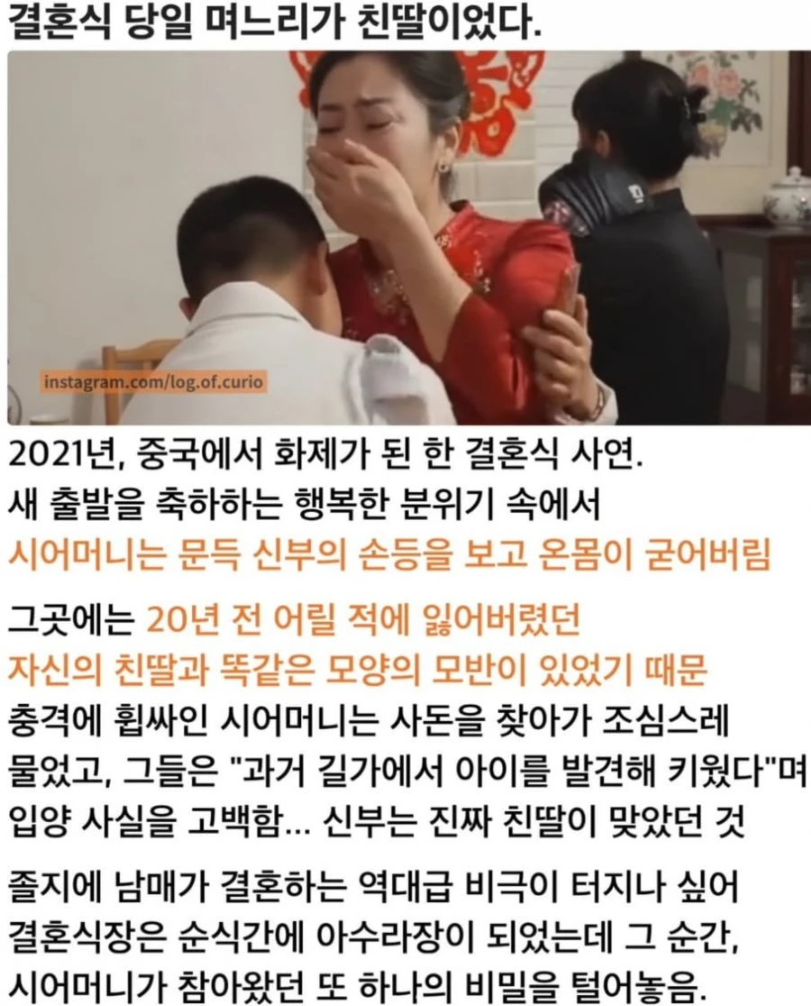 며느리인줄 알았는데 친딸