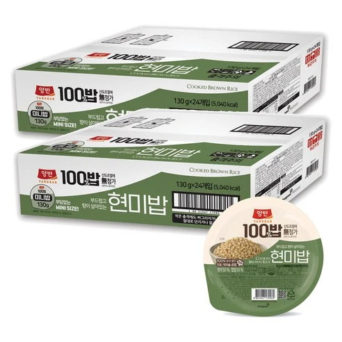 [ㅋㅍ]양반 100밥 현미밥, 130g, 48개, 130g × 48개( 28,760원, 19% 할인)
