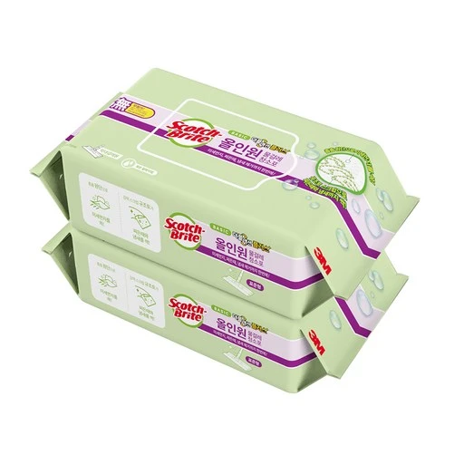 [ㅋㅍ]스카치브라이트 3M 올인원 베이직 더블액션 물걸레 청소포 플러스 표준형 25매, 28 x 21 cm, 2개( 9,730원, 31% 할인)