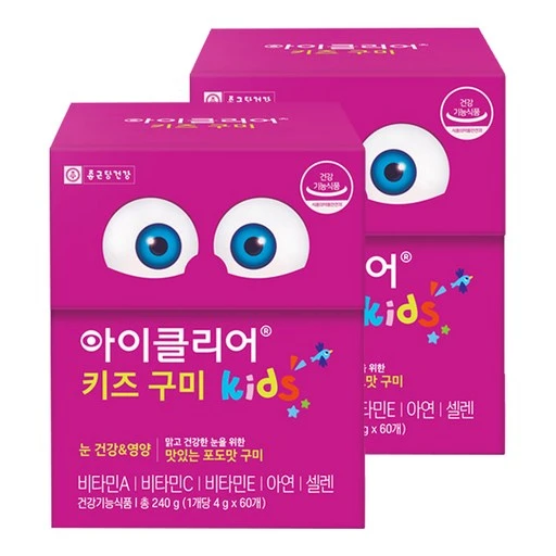 [ㅋㅍ]아이클리어 키즈 구미, 60정, 2개( 19,720원, 37% 할인)