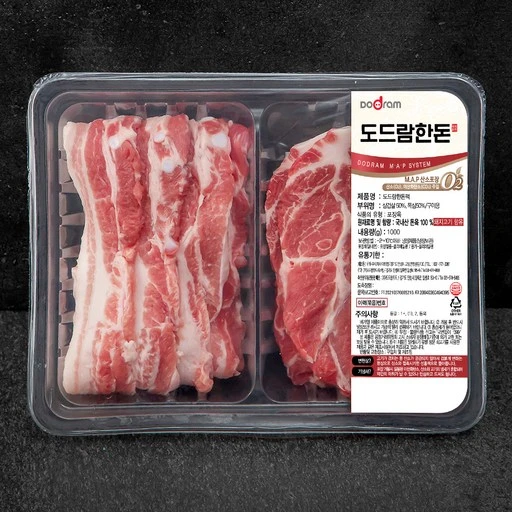 [ㅋㅍ]도드람 한돈 삼겹살 500g 목심 500g 반반팩 구이용 (냉장), 1kg, 1팩( 21,520원, 21% 할인)