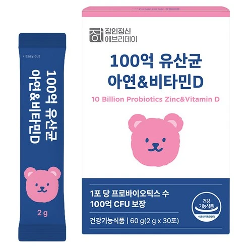 [ㅋㅍ]장인정신에브리데이 100억 유산균 아연 & 비타민D 30p, 60g, 1개, 60g × 1개( 14,900원, 54% 할인)