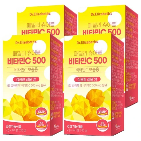 [ㅋㅍ]닥터엘리자베스 패밀리 츄어블 비타민C 500, 60정, 1개( 13,110원, 62% 할인)