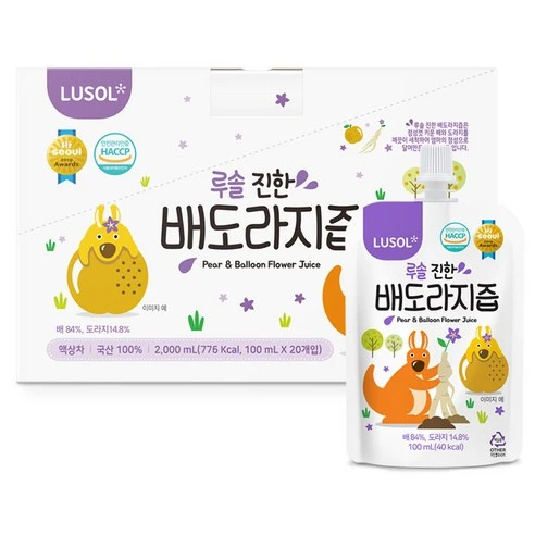 [ㅋㅍ]루솔 진한 배도라지즙, 100ml, 20개( 14,180원, 24% 할인)