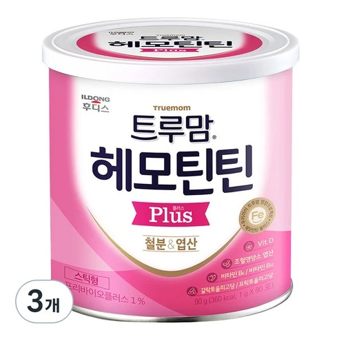 [ㅋㅍ]트루맘 헤모틴틴 플러스 유아 철분 앤 엽산, 90g, 3개( 31,300원, 20% 할인)
