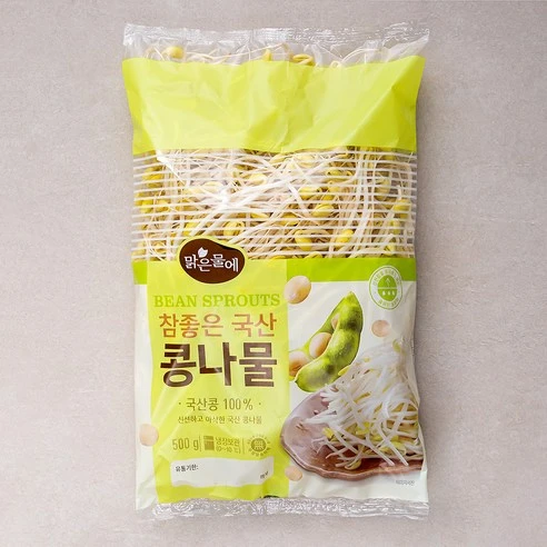 [ㅋㅍ]무농약 인증 맑은물에 참좋은 국산콩나물, 500g, 1개, 500g × 1개( 2,140원, 17% 할인)