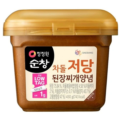 [ㅋㅍ]청정원 순창 차돌 저당 된장찌개양념, 450g, 1개( 4,510원, 40% 할인)