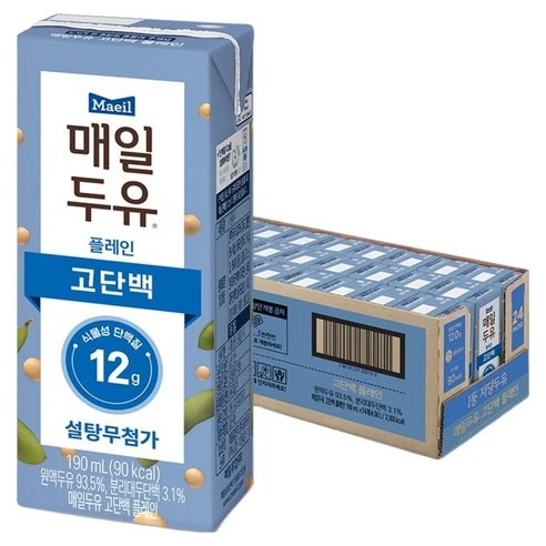 [ㅋㅍ]매일두유 고단백 플레인 두유, 190ml, 24개, 190ml × 24개( 15,100원, 17% 할인)