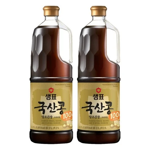[ㅋㅍ]샘표 국산콩 양조간장 프리미엄, 1.7L, 2개, 1.7L × 2개( 22,750원, 16% 할인)