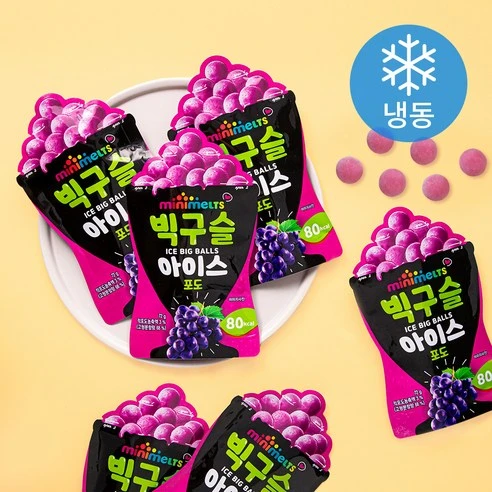 [ㅋㅍ]미니멜츠 빅구슬 아이스 포도 (냉동), 72g, 6개입, 1개( 8,640원, 18% 할인)