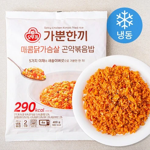 [ㅋㅍ]가뿐한끼 매콤닭가슴살 곤약볶음밥 2인분 (냉동), 400g, 1개( 4,980원, 33% 할인)
