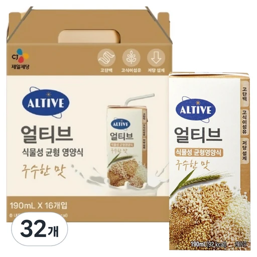 [ㅋㅍ]얼티브 균형영양식 구수한맛, 190ml, 32개( 27,000원, 35% 할인)
