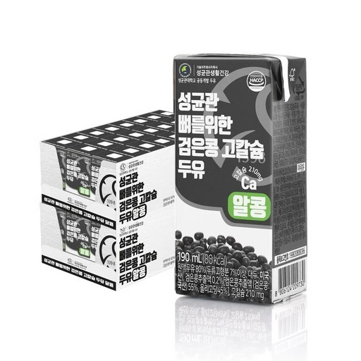 [ㅋㅍ]성균관 뼈를위한 검은콩 고칼슘 두유, 190ml, 48개( 18,100원, 18% 할인)
