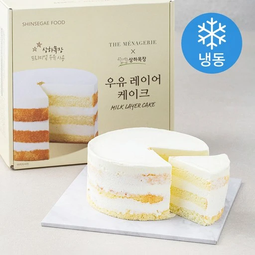 [ㅋㅍ]더메나쥬리 상하목장 우유 레이어 케이크 (냉동), 550g, 1개( 17,010원, 37% 할인)