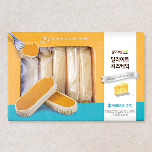 [ㅋㅍ]곰곰 딜라이트 치즈케익, 70g, 10개입, 1개( 8,100원, 26% 할인)