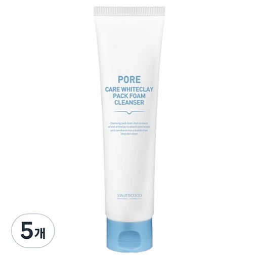 [ㅋㅍ]스와니코코 포어 케어 화이트 클레이 팩 폼 클렌저, 100ml, 5개( 40,600원, 24% 할인)
