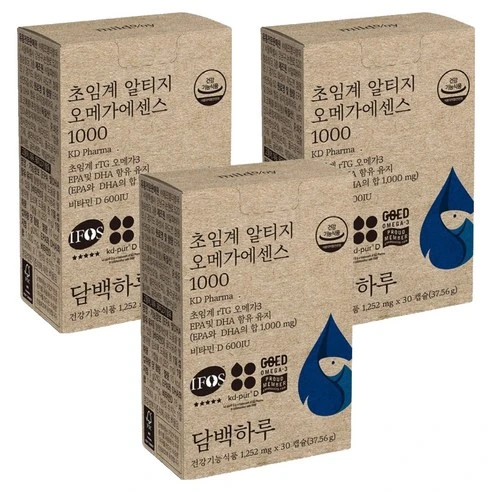 [ㅋㅍ]담백하루 정품 초임계 알티지 오메가에센스 1000, 30정, 3개, 30정 × 3개( 48,160원, 11% 할인)