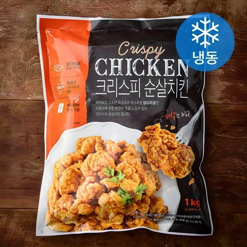[ㅋㅍ]크리스피 순살치킨 (냉동), 1kg, 1개( 9,900원, 21% 할인)