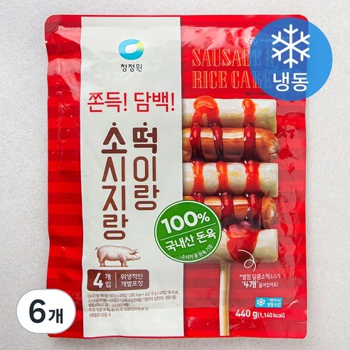 [ㅋㅍ]청정원 소시지랑 떡이랑 (냉동), 440g, 6개, 440g × 6개( 30,980원, 25% 할인)