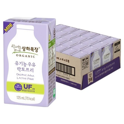 [ㅋㅍ]상하목장 락토프리 멸균우유 MINI, 125ml, 24개, 125ml × 24개( 13,720원, 39% 할인)