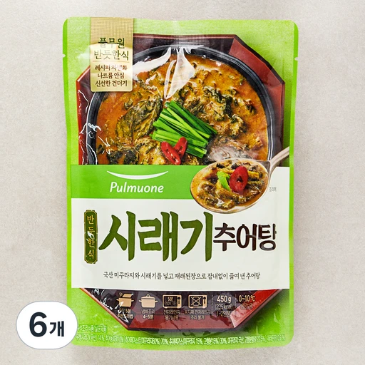[ㅋㅍ]풀무원 반듯한식 시래기 추어탕 냉장, 450g, 6개( 20,940원, 21% 할인)