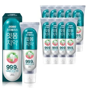 [ㅋㅍ]2080 진지발리스 허벌민트 잇몸치약, 150g, 10개 ( 10,400원 )