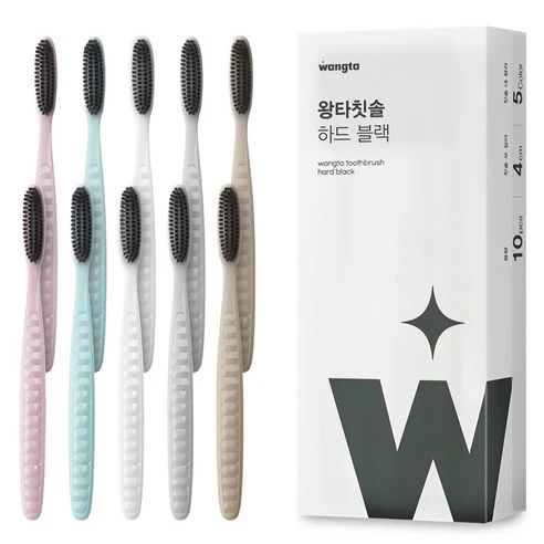 [ㅋㅍ]왕타 하드블랙 칫솔 세트, 10개입, 1개, 10개입 × 1개( 10,880원, 31% 할인)