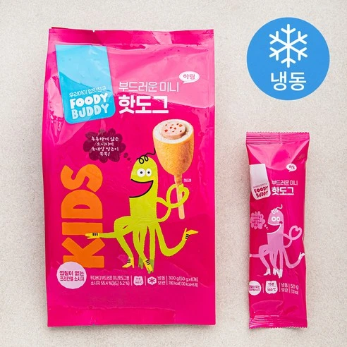 [ㅋㅍ]푸디버디 부드러운 미니 핫도그 (냉동), 50g, 6개입, 1개( 4,220원, 27% 할인)