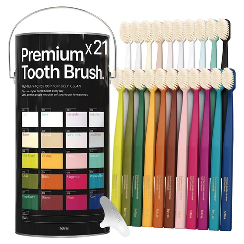[ㅋㅍ]헤트라스 파스텔 프리미엄 스케일링 이중 미세 탄력모 칫솔 + 칫솔캡, 21개입, 1세트( 10,880원, 15% 할인)