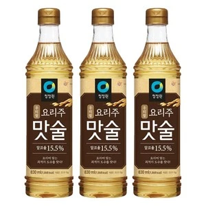 [ㅋㅍ]청정원 우리쌀 요리주 맛술, 830ml, 3개 ( 6,250원 )