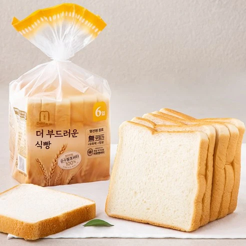 [ㅋㅍ]델리팜 더 부드러운 식빵 6입, 1개, 380g( 3,000원, 40% 할인)