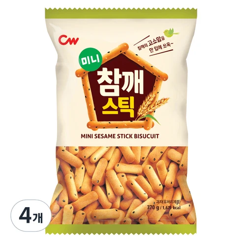 [ㅋㅍ]청우식품 미니 참깨스틱, 370g, 4개( 8,500원, 34% 할인)