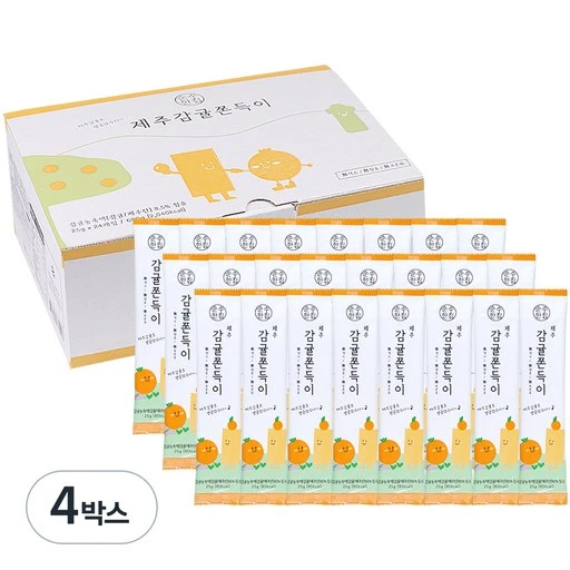 [ㅋㅍ]순수한집 제주 감귤 쫀득이 24p, 600g, 4박스( 29,860원, 39% 할인)