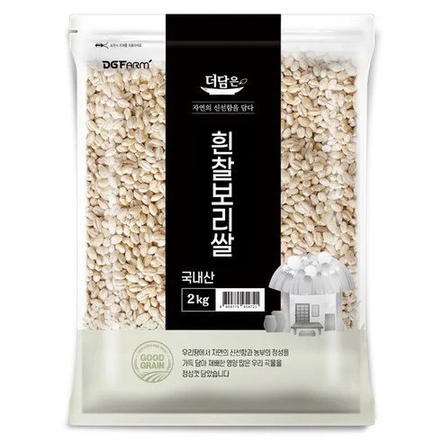 [ㅋㅍ]더담은 국산 흰찰보리쌀, 2kg, 1개( 6,980원, 38% 할인)