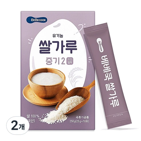 [ㅋㅍ]베베쿡 쌀가루 이유식 중기2, 250g, 2개( 8,620원, 37% 할인)