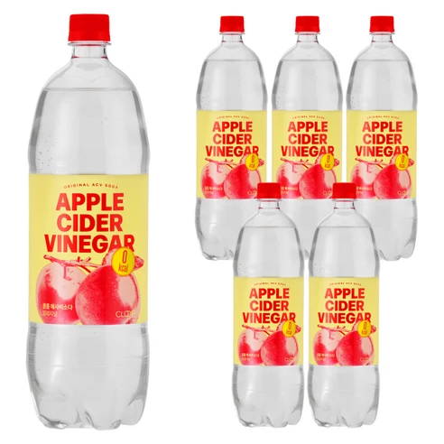 [ㅋㅍ]클룹 애사비소다 오리지널 제로 애플 사이다 비니거, 1.5L, 6개, 1.5L × 6개( 11,940원, 19% 할인)
